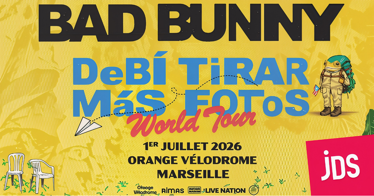 Bad Bunny World Tour : 1er Juillet 2026 à L'Orange Vélodrome